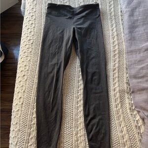 Dark gray thick fabletics leggings.